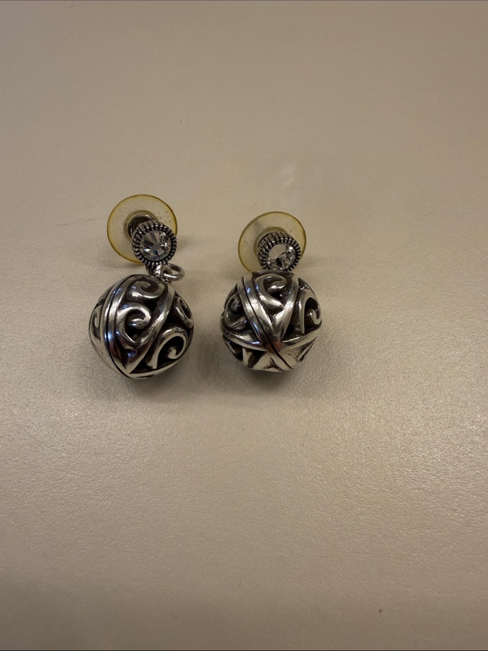 Silver Filigree Ball Drop Earrings - Elegant Women's Jewelry